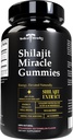 Medicinski čudeži Shilajit Gumies - 1000mg Čisti himalajski ekstrakt w/Fulvična kislina, Vegan, Sugar-free, Visoka moč. Energija in imuniteta Podpora z več kot 84 Minerali. 60 okusnih žvečilnih gumijev