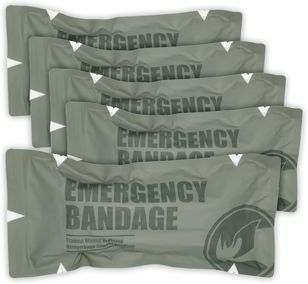 RHINO RESCUE 6" Izraelski Style urgence bandage, kompresija Trauma rane obleko, Medical Sterile Vacuum zapečatena, Combat Tactical First Aid Kit IFAK dobave, 5 Število