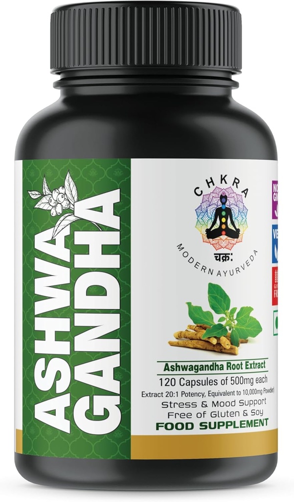 XTRAKT Ashwagandha Dodatki Enakovreden 10.000mg - 120 Ashwagandha Vegan Kapsule - Organic Ashwagandha Powder in Root Extract kapsule - Stress Relief Supplement, Mood Ojačevalec - 4 Mesec dobave