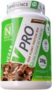 NutraKey V-Pro, surovi rastlinski proteini v prahu, organski, veganski, nizko karbinski, gluten brez z 20 g beljakovin (čokoladni) 2-pound