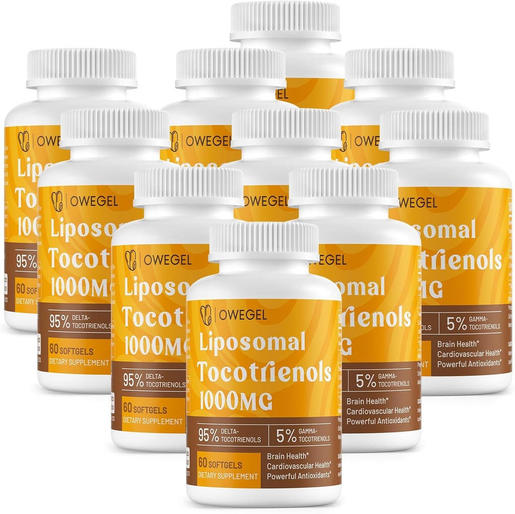 Liposomski Tokotrienoli 1000 mg - visoka biorazpoložljivost Vitamin E Tocotrienoli Dodatki,95% Delta & 5% Gama Tocotrienol Kapsule podpirajo kožo,Bone,Antioksidant,600 Softgels
