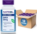 Natrol Mood & Stress DHEA 25mg s kalcij, prehransko dopolnilo za ravnovesje določene ravni hormona in podporo razpoloženju, 180 tablet, 180 dnevna ponudba (Pack of 12)