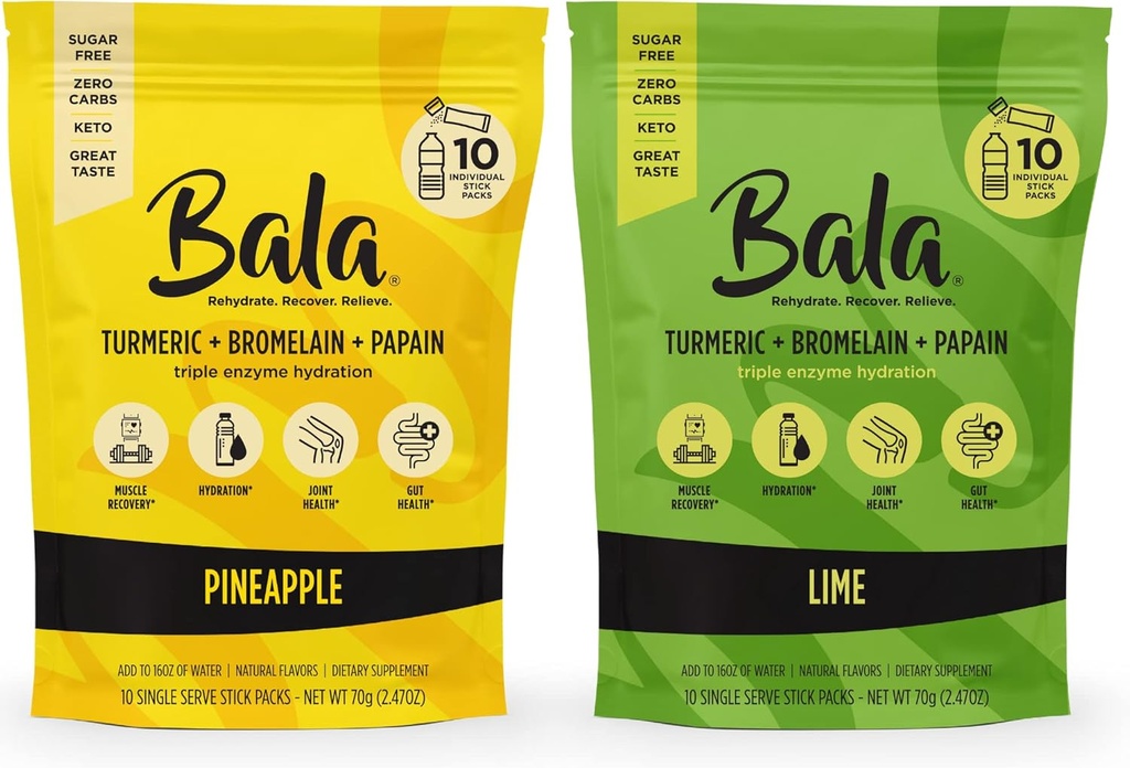 Pakiranje v prahu BALA, brez sladkorja, Hydration Mix za zdravje drobovja, naravne arome, 20 Pack paket