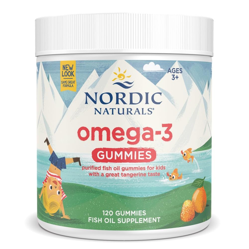Nordic Naturals Nordic Omega-3 Gummies, Tangerine - 120 Gummies - 82 mg Skupaj Omega-3s z EPA & DHA - Non-GMO - 60 Serving