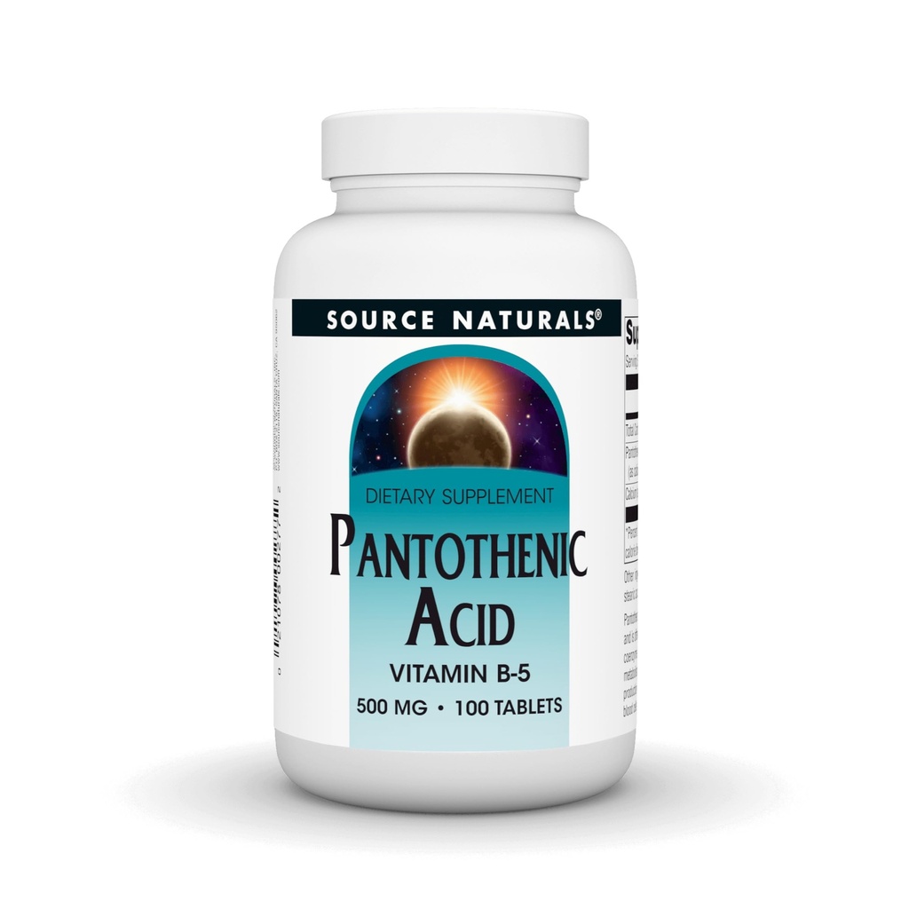 Vir Naturals Pantotenska kislina 500 mg Vitamin B-5 Prehranska dopolnila - 100 tablet