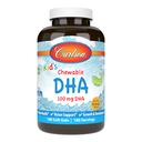 Carlson - Otroški žvečljivi DHA, 100 mg DHA, zdravje možganov, funkcija vida, rast in razvoj, oranžna, 180 Žvečljivi softgels