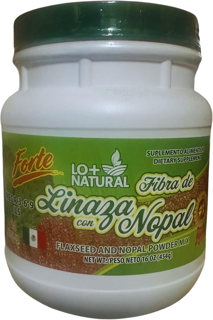Linaza con Nopal Forte (1LB) 100% naravna mešanica tal Linaza - Nopal Kaktus v prahu Mix Izjemno učinkovito Laneno seme in nopal v prahu Mix 16oz dietna dopolnila