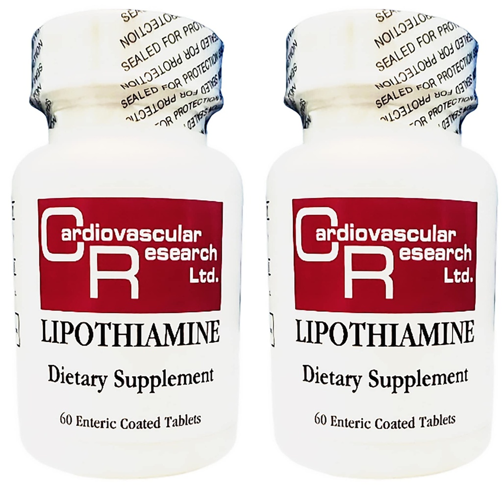 Srčnožilne raziskave Lipotiamin B Dodatek 120 Tablete - Vitamin B1 Zdaj z alfa lipoična kislina - 2 X 60 Število
