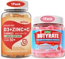 Brez sladkorja Vitamin C + D3 + Cink Gumiji za odrasle 50 + Butirat Gumiji s probiotiko + Prebiotik + Postbiotik