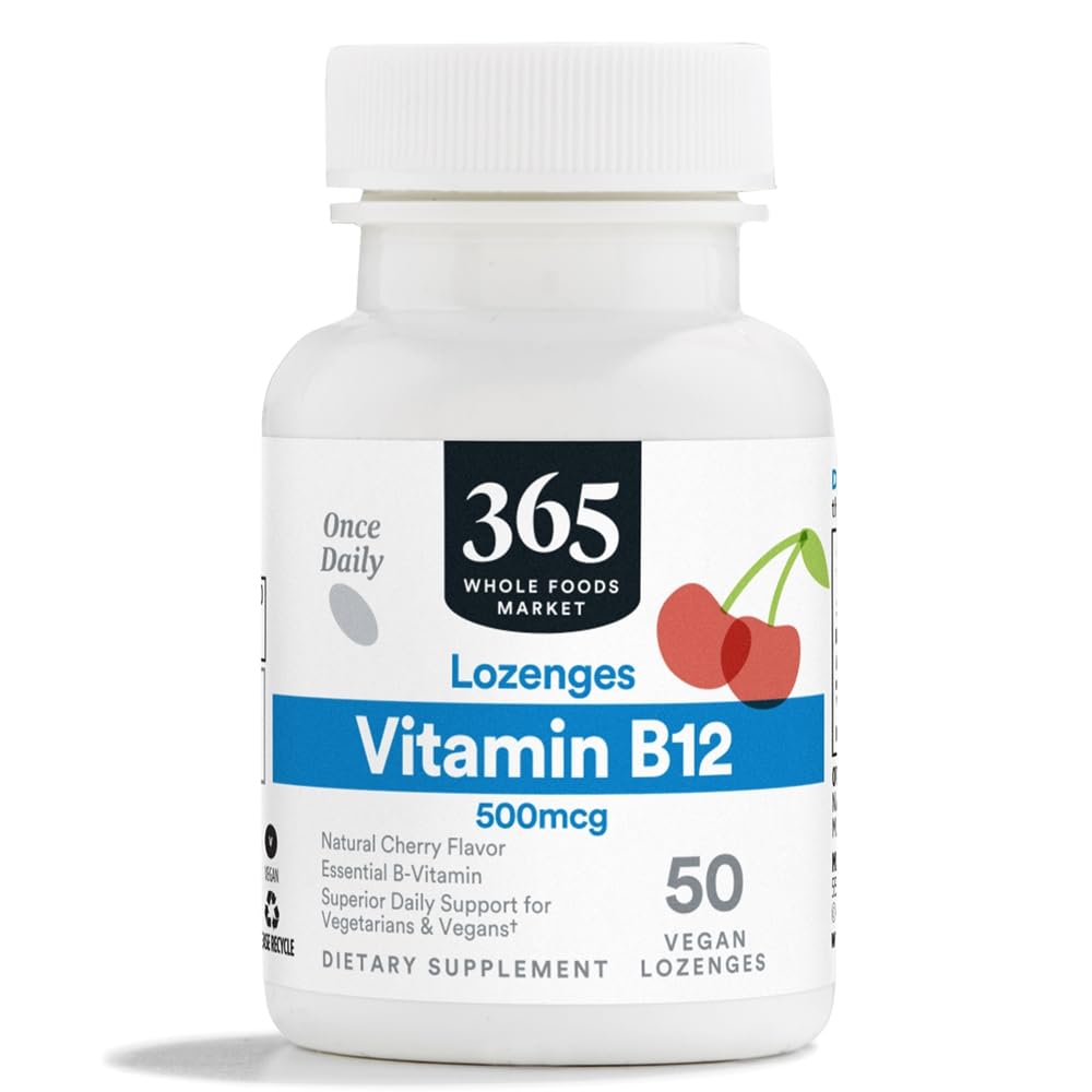 365 po celotnem trgu živil, vitamin B12 500mcg Lozenges, naravna češnjeva aroma, Vegan, 50 grof