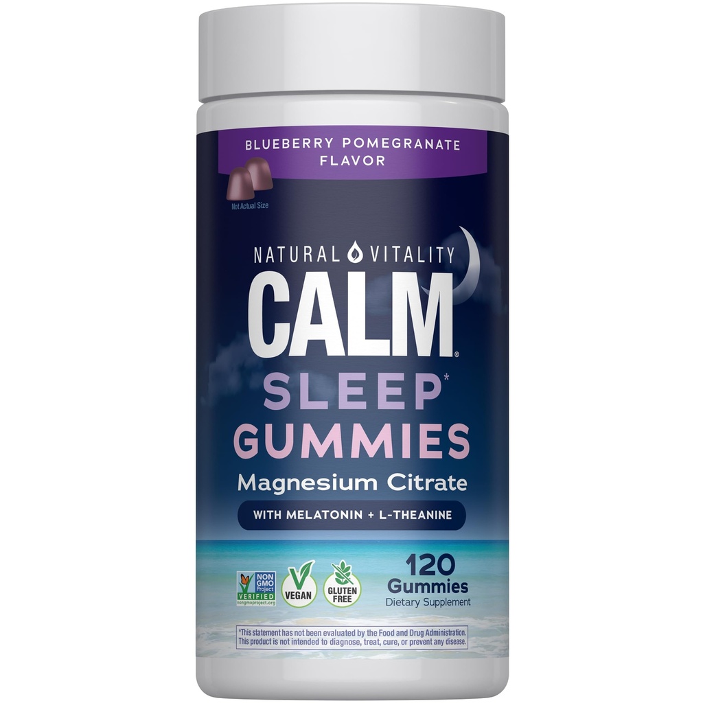 Naravni vitalnost SLEEP Gumies, Magnezij dodatek z melatonin in L-Theanin, Vegan, Gluten brezplačno, pomaga telesu olajšati spanje, borovnice Granatna 120 Število
