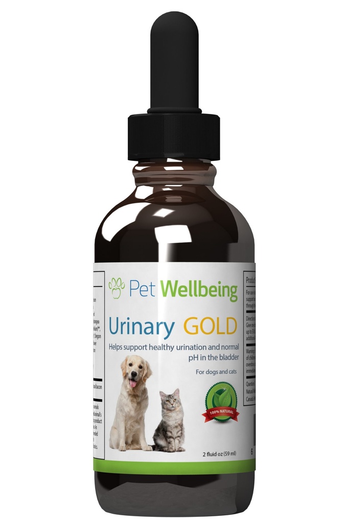 Dobro počutje hišnih živali v urinu Zlato za pse - vet-formulirani multi-Herb Searin Tract Podpora - Bladder Health & Searin System Wellness - Natural Dog Supplement - Tekoča Formula 2 oz (59ml)