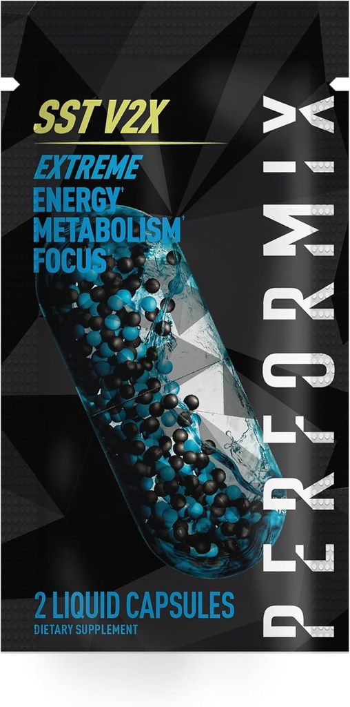 PERFORMIX - SST V2X - Pre Workout - 300 mg kofein - energijski dodatki - brez Crash - Fitness cilji - Nootropic - časovno-zanašanje za ves dan fokus, Mood & Energy Boost - Moški in ženske - 2 kapsuli