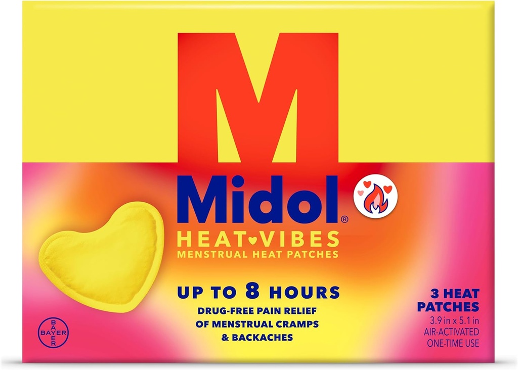 Midolna toplota Vibes Menstrualne bolečine Relief obliži, za obdobje Cramp in backache Relief, pakiranje po 3