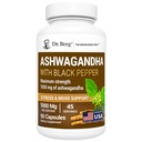 Dr. Berg Ashwagandha Kapsule 1000mg - Vključuje korenine Ashwagandha s črnim poprom iz bioperina - Ashwagandha dopolnila 90 kapsul