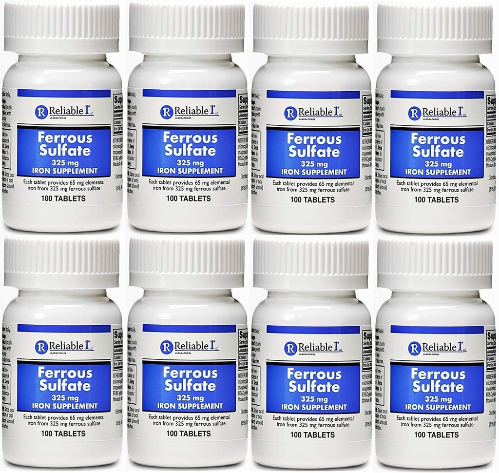 Železo iz železovega sulfata 325 mg Generic for Feosol 100 tablet PAKIRANJE z 8 tabletami