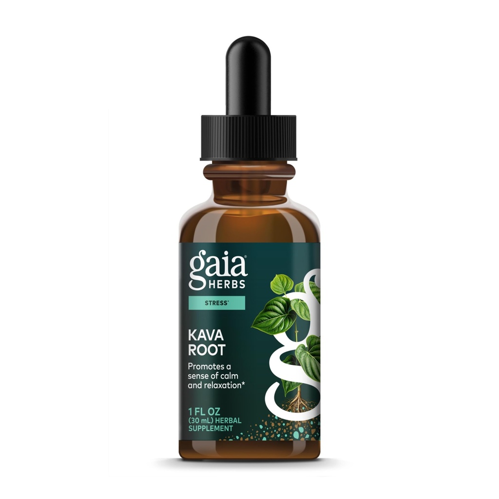 Gaia Herbs Kava Root Extra Jakost - pomaga ohraniti občutek naravne mirnosti, sprostitve,* in čustveno Wellness v času stresa - narejen z noble Kava Cultivars - 1 Fl Oz (20-dnevno oskrbo)