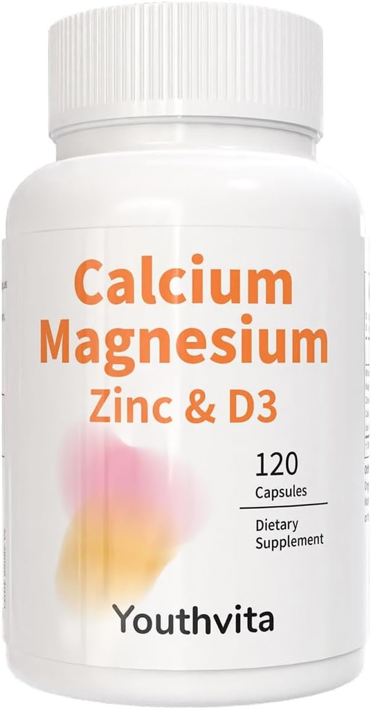 Kalcijev magnezijev cink VitaminD3 Kapsule, podpora Imunsko zdravje in zdravje kosti, 120 Število