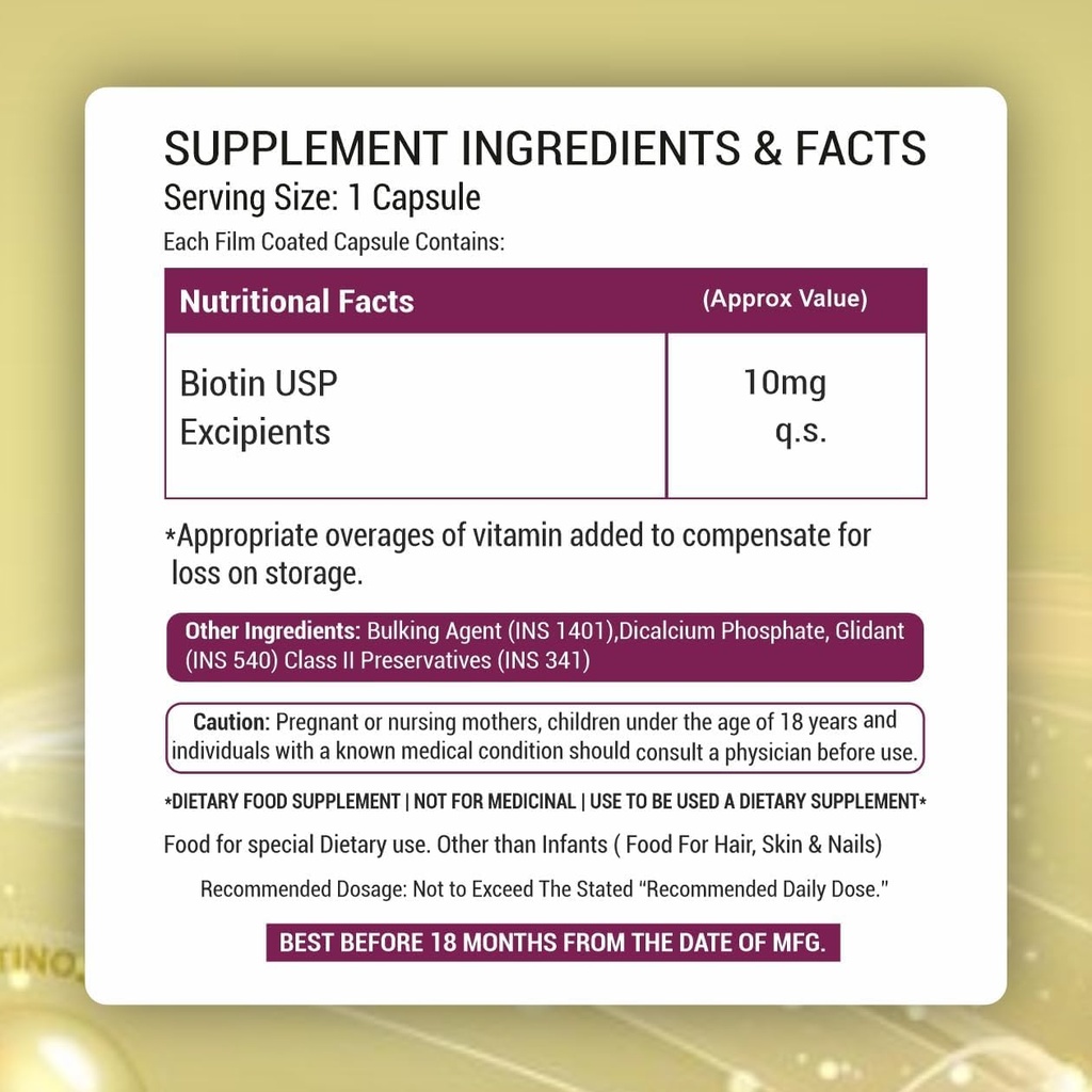 Rastlinski dodatek Biotin Kapsula z DHT blokerji, Omega & Biotin, podpira sintezo keratin 
