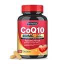 DRFOSTER CoQ10 400mg-visoka absorpcija Koencim Q10 Dodatki s PQQ, Shilajit & Vitamin E, Močan antioksidant za zdravje srca in možganov in energijsko proizvodnjo 120 Veggie kapsule