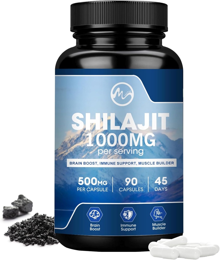 Shilajit Supplement, Shilajit kapsule s fulvično kislino za moške in ženske, Shilajit z 85+ Trace Minerals for Energy, Performance & Immune Health 