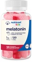 Nutricost Otroci Melatonin Gummies 1mg, 120 Gummies, jagode arome