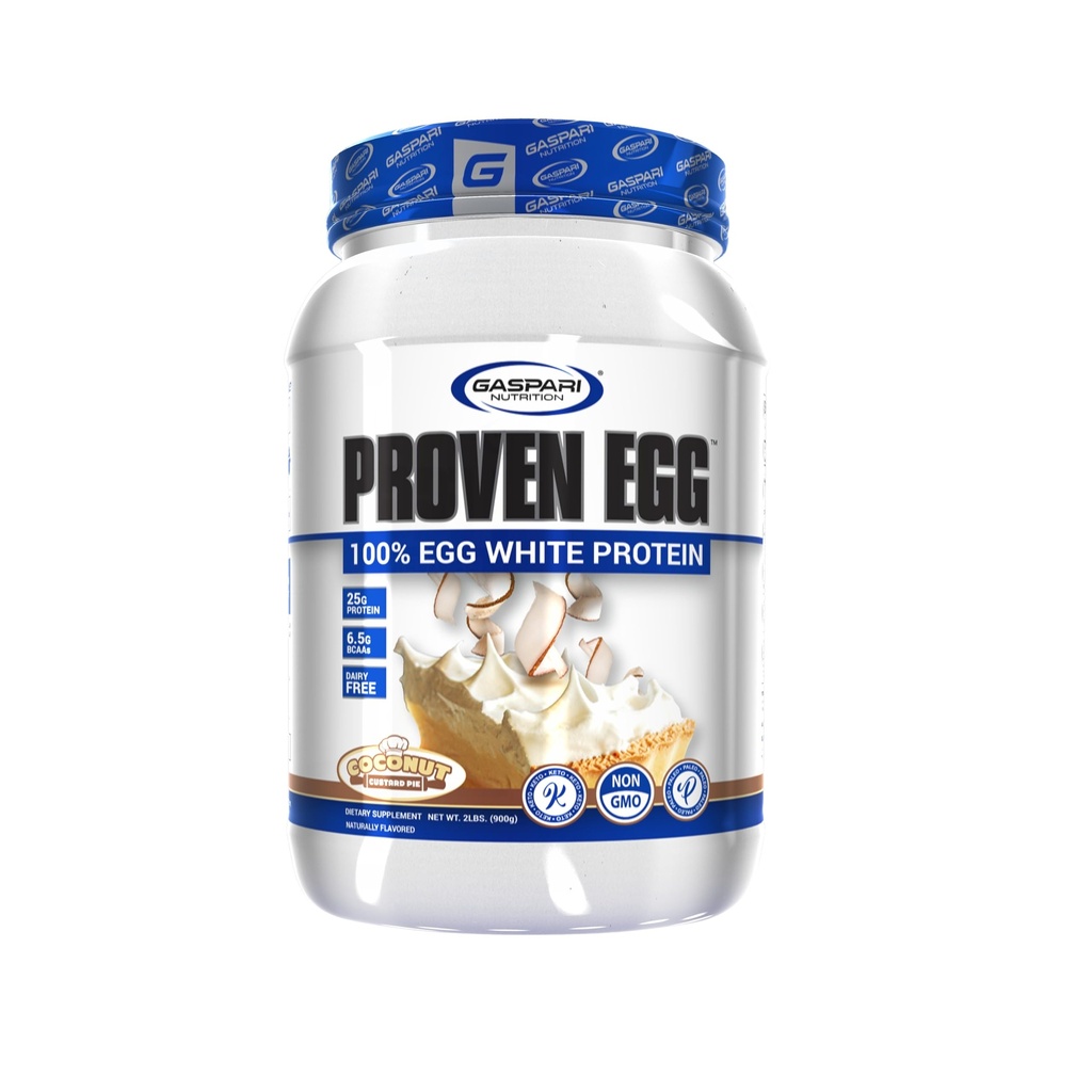 Gaspari Nutrition Provene Jajce, 100% Beljakovine iz jajc, 25g beljakovin, Keto prijazno, Brez mleka in laktoze, Brez soje (2 lbs, Coconut Custard)