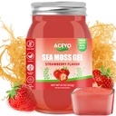 ACEYO (18 OZ) Irish Sea Moss Gel Raw Vegan Jagodna aroma 102 Vitamini in minerali Wild žetev ne-GMO Immune Defense Booster Thyroid Prebavna podpora