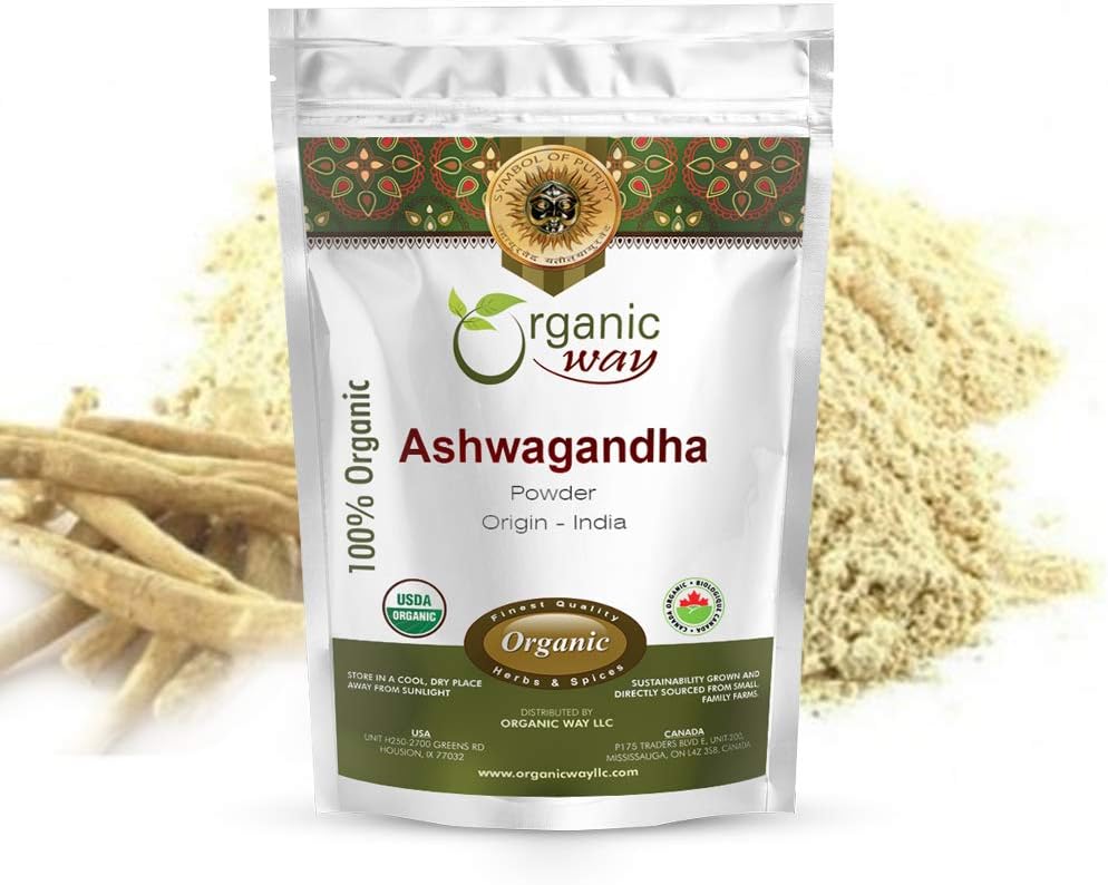 Organic Way Premium Ashwagandha Root Powder (Witania somnifera) - Organic & Kosher Certified 