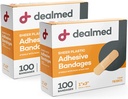 Dealmed Sheer Plastični fleksibilni lepilni pasovi – 100 Count (2 Pack) Bandages z non-Stick Pad, Latex Free, Rane Care za prvo pomoč Kit, 1" x 3"