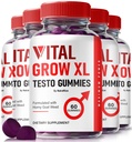 NutraRize (Pack 5 Vital Grow XL, Uradni Vital Grow XL Testo Gumies za moške, Boost Stamina in samozavest Gummy za moške, Vital GrowXL moški podpora Gomitas (300 Gumies)