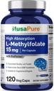 NusaPure L metilfolat 15 mg, 120 Veggie kapsule, Bioperine