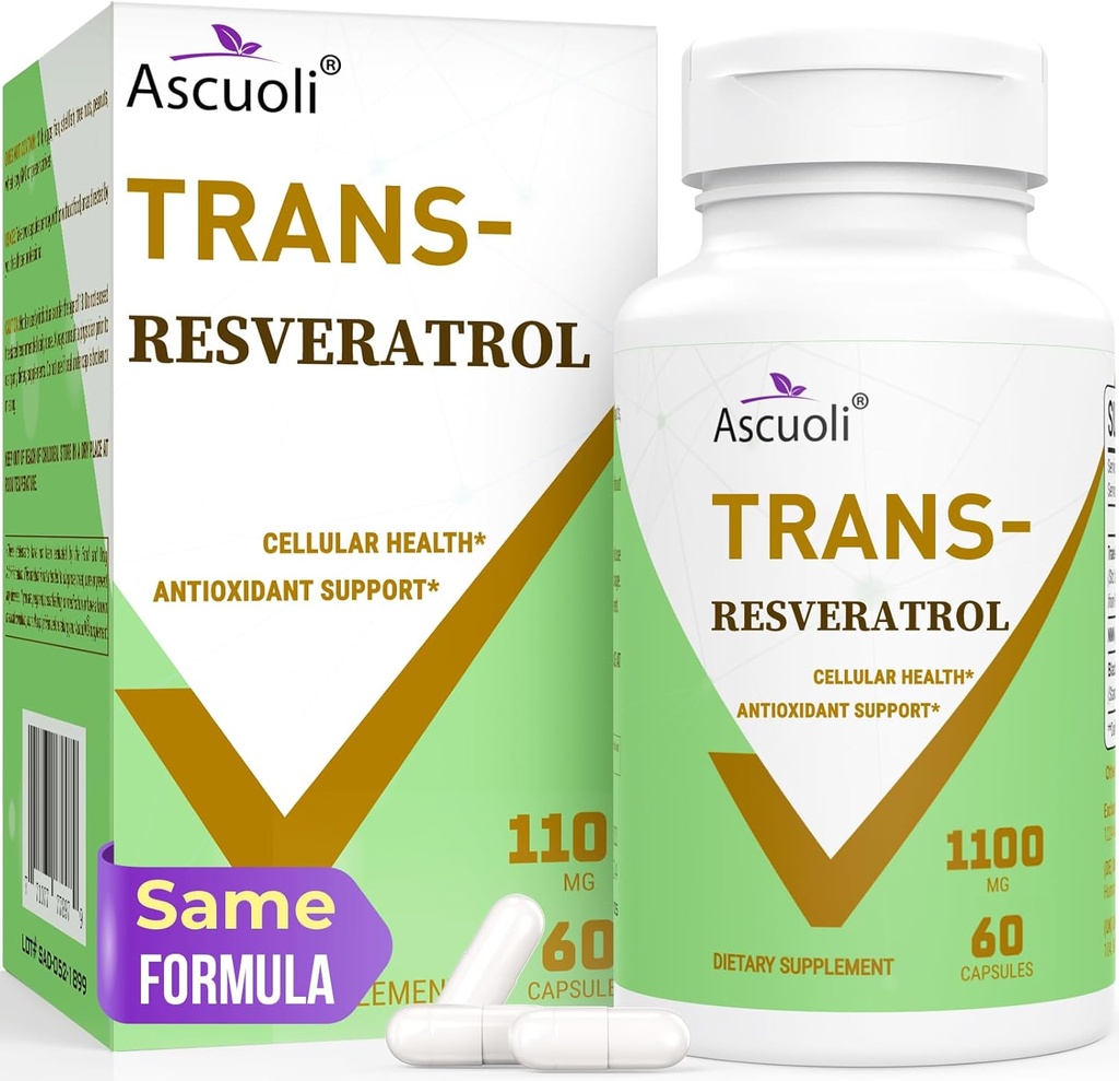 Ultra čistost Trans-Resveratrol 1100mg, 3-v-1 Napredna Formula Organic Resveratrol Dodatek, Max Antioksidant, Anti-Aging, zdravje kože, lmune & Energy, 1 pakiranje
