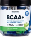 Nutricost BCAA+ Hydration Green Apple arome (20 Stickpacks) - razvejane verige aminokislin s hidracijskim kompleksom - Gluten-free, Non-GMO