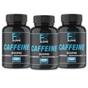 FXSUPPS Kofein 200mg tablete (3-Pack, 600 kapsul) – hitro delovanje energijska podpora dodatek za moške in ženske 
