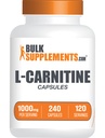 BulkSupplements.com L-Carnitine 1000mg Kapsule - karnitin dodatek, Aminokisline dodatek - Gluten Free, 2 kapsuli na serviranje (1000mg), 240 Število (Pak po 1)