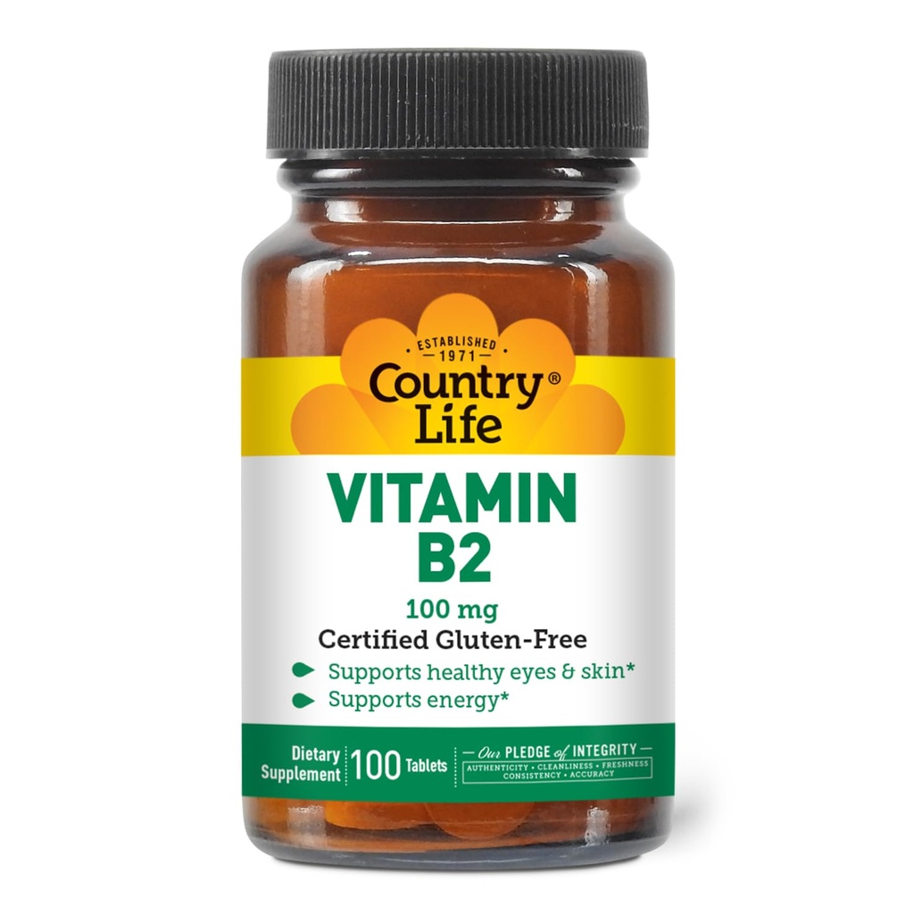 Država Life Vitamin B2 100mg Riboflavin dodatek – Povečuje proizvodnjo energije in podpira funkcijo celic, Gluten-free, Vegan, Košir, Halal – brez konzervansov, GSO ali umetnih arom, 100 Število