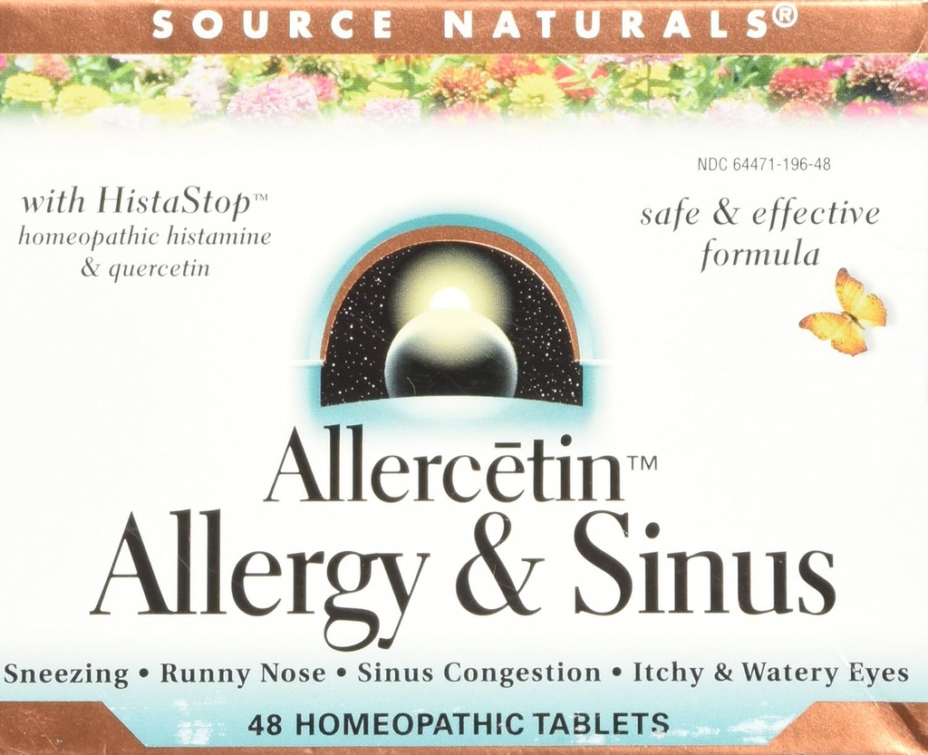 Vir Naturals Alercetin Alergy & Sinus, homeopatske tablete, 48 tablet