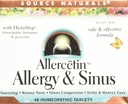 Vir Naturals Alercetin Alergy & Sinus, homeopatske tablete, 48 tablet