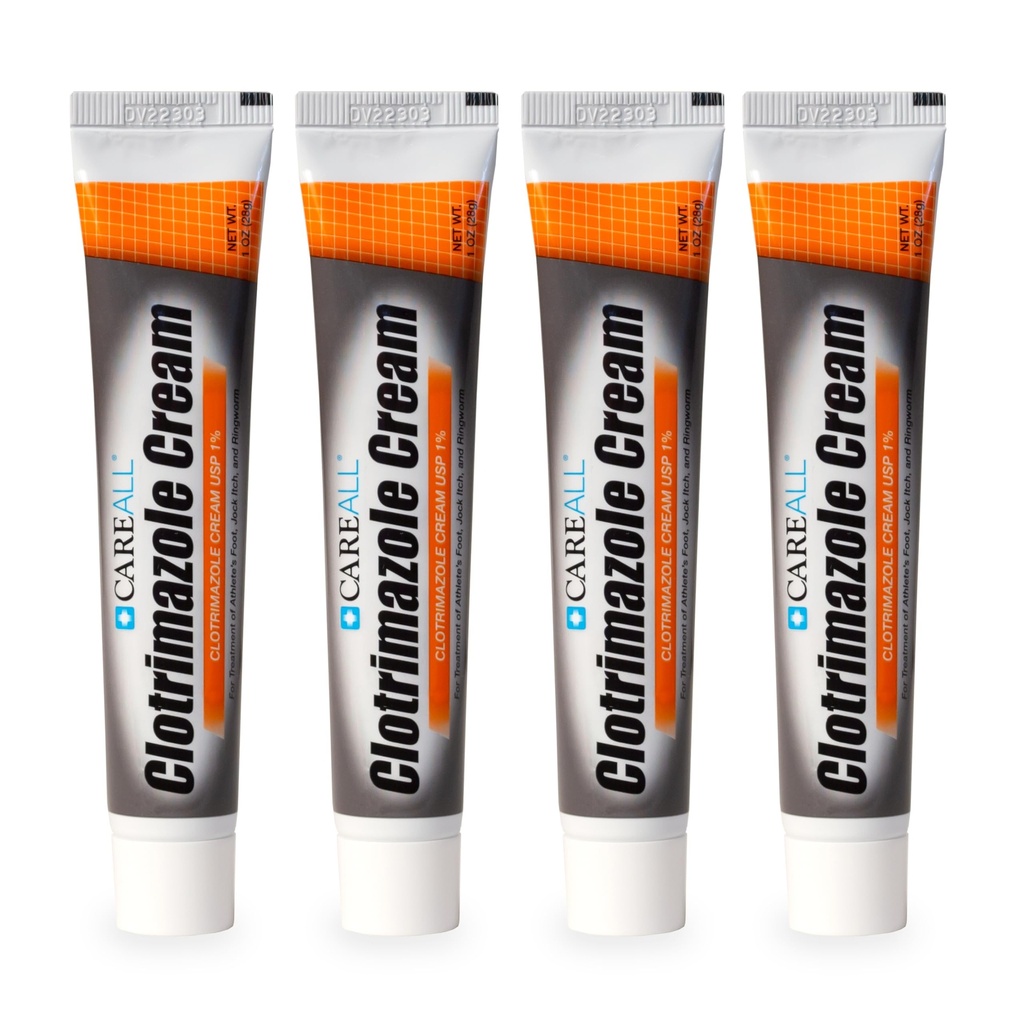 CareAll Clotrimazol Antiglivična krema 1 % USP 1.0 oz. (4 paket), Cures Most Athlete's Foot, Jock Srbečica in Ringfilm, Primerjajte z Vodilno znamko.