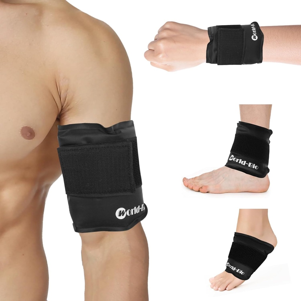 Gel Ice Pack Ovitek z Velcro Strap, Ice Pack za poškodbe ponovno uporaben, Vroče in hladno terapijo, komolec hladno zavijanje, Fleksibilno mehko za roke, zapestje, roko, nogo, angleška