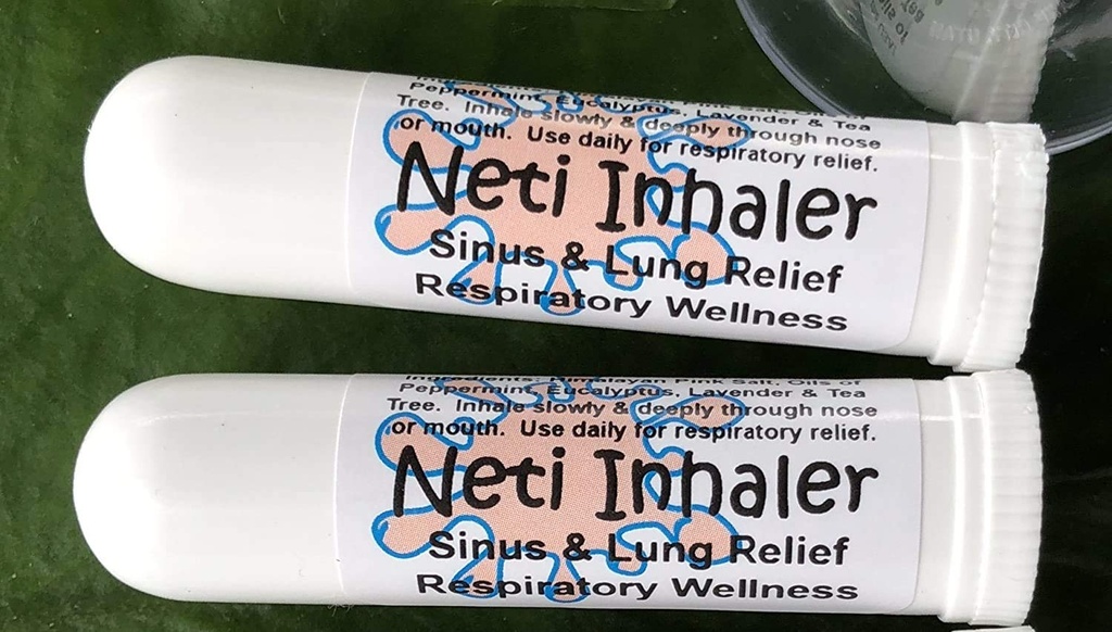 Urban ReLeaf NETI Salt Air Relief Inhalers! Garnitura dveh (2) Sinus & Lung, Himalaja & Botanicals! Dihalni vrtinec. Zdravljenje aromaterapije. Teleportiram! prehladi, astma, kašelj, bronhitis 100% naravni