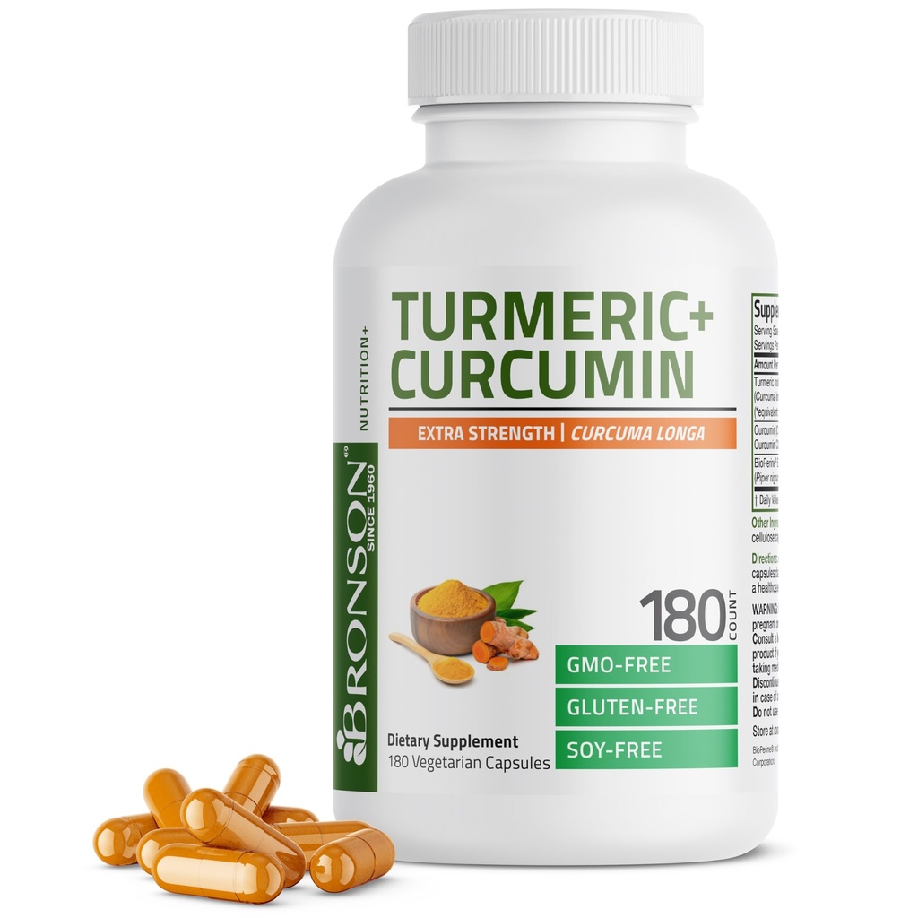 Bronson kurkumin ekstra moč - antioksidant, Joint & Prebava Podpora z BioPerin, Non-GMO, 180 Vegetarijanske kapsule