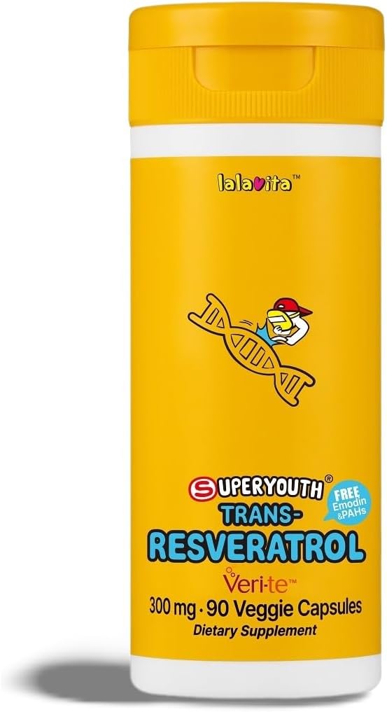 SuperYouth Trans-Resveratrol 300mg 90 Veggie kapsule - (90 dan) Lahko pomaga splošno zdravje, Made with Yeast Fermentation