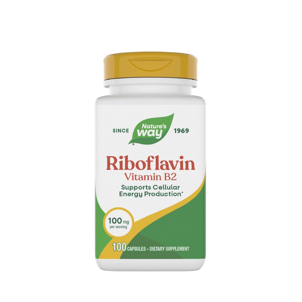 Naravna pot Riboflavin Vitamin B2, podpira proizvodnjo celične energije*, visoko moč riboflavin, 100 mg na serviranje, 100 kapsul (Packaging May Vary)