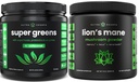 NutraChamps Super Green Unflavored & Lion's Mane Powder. Zelena & Adaptogen paket