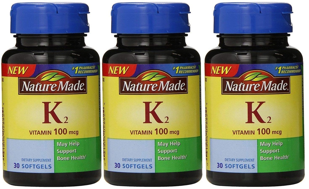 Vitamin K2 100 mcg softgels 30 (3) (Packaging May Vary)