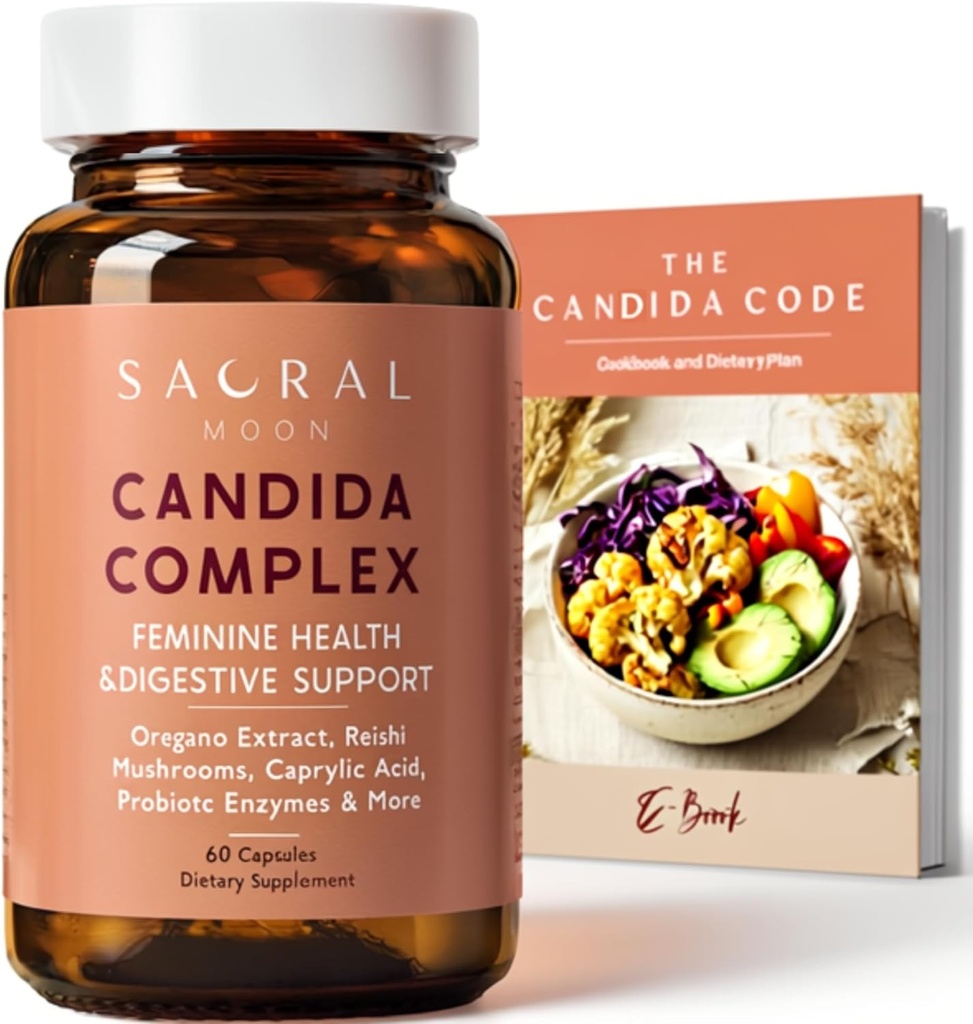 Candida Cleanse za ženske – Gut & Feminine Ravnotežje z Origano olje, Caprylic, Probiotics, Reishi, Aloe & Black Walnut – Lahko pomaga podporo Prebavni Comfort, Clarity, Jasno kožo in vaginalni pH