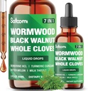 Satoomi 7in1 Tekoče kapljice iz Wormwooda s črnim oreščkom, celimi kloni, Berberine, Milk Thistle, Grenko melon in kurkuma - 60ml za 60 dni