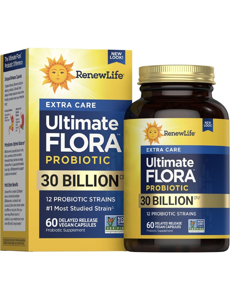 RenewLife Extra Care Ultimate FLORA probiotic, 60 kapsul